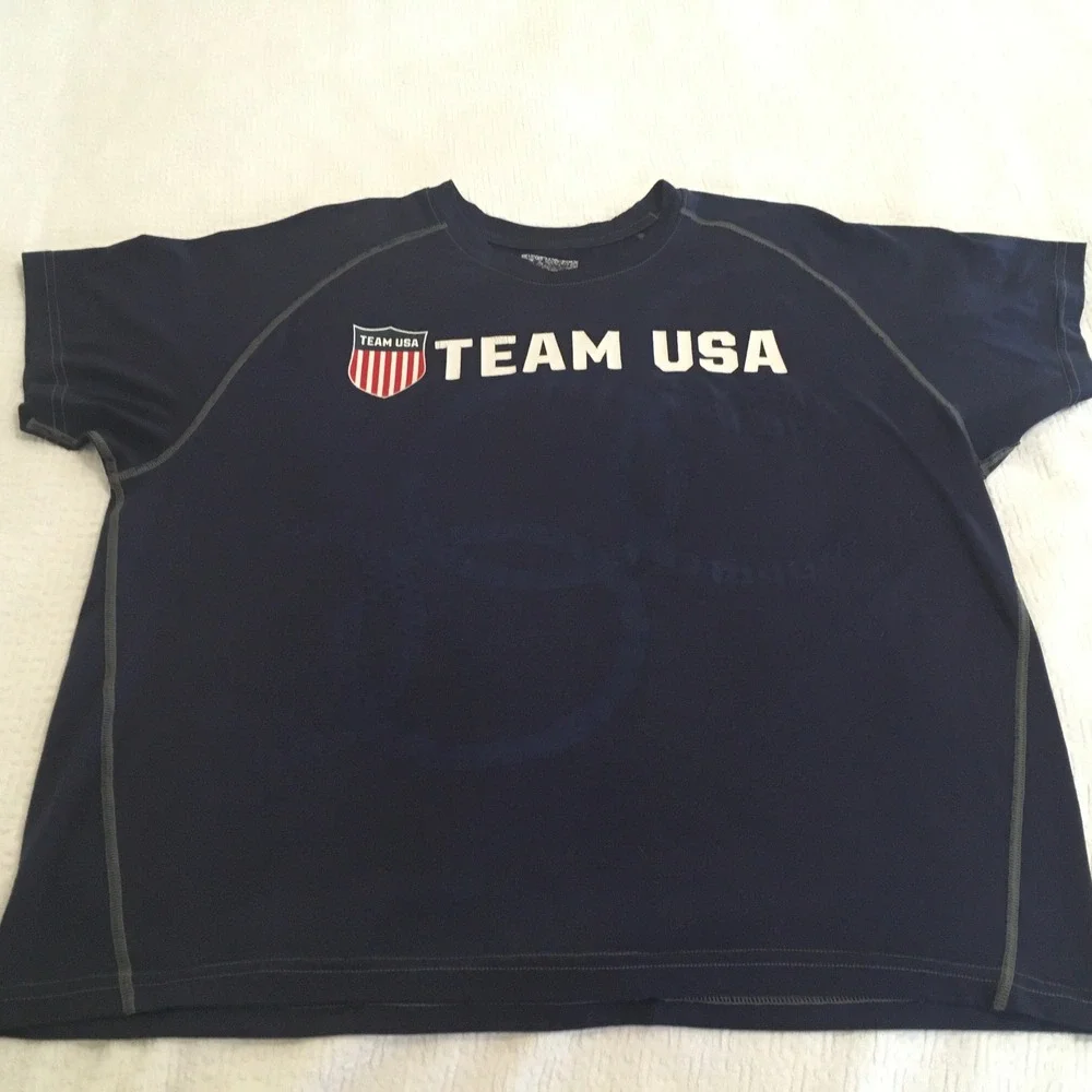Team USA Blue T Shirt Womens XL Olympic Games Training‎ Activewear Top - Picture 2 of 5
